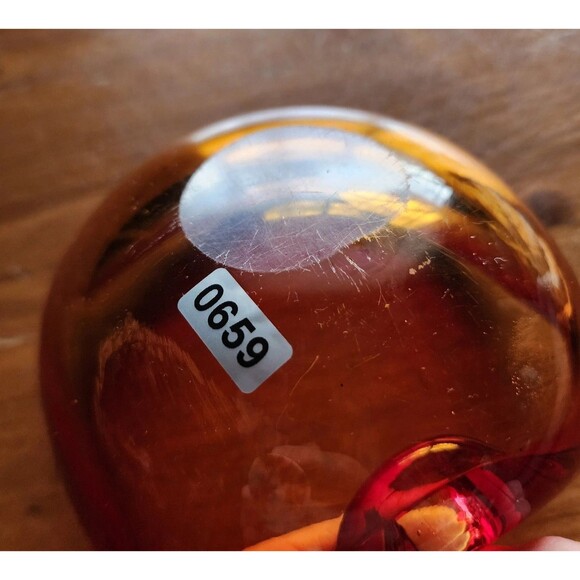 Murano Italy Red Orange Pinched Trinket Bowl Ashtray - Picture 11 of 11